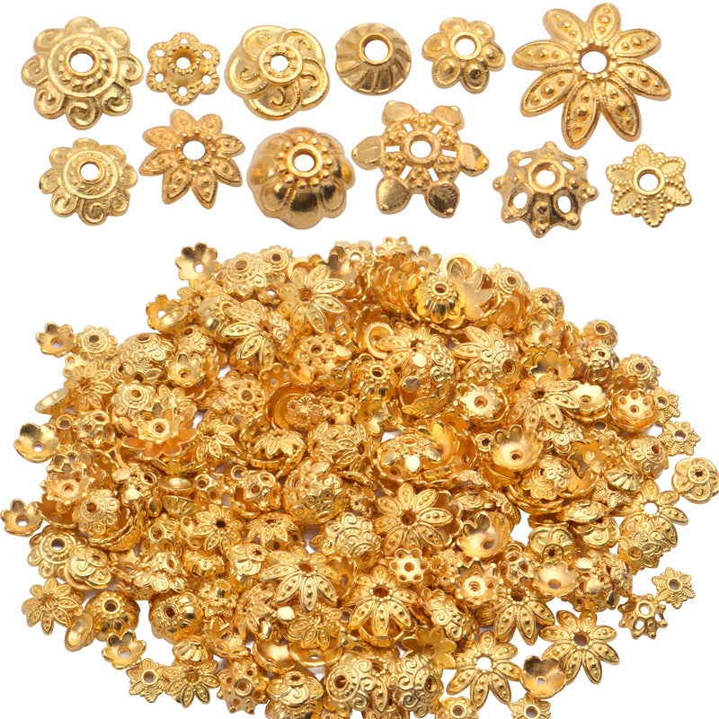 BronaGrand 100 Gram(About 250-350pcs) Bead Caps Metal Spacers Jewelry Findings Accessories for Bracelet Necklace Jewelry Making,Gold - Image 1